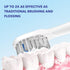 Flossing Toothbrush Head Replacement, 3 Count, Sonic Tooth Brushes and Water Flosser Combo, Compact Size