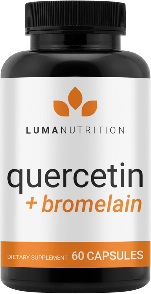 Luma Nutrition Quercetin 500mg - Quercetin with Bromelain, Antioxidant, Immune Support - 60 Capsules