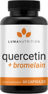 Luma Nutrition Quercetin 500mg - Quercetin with Bromelain, Antioxidant, Immune Support - 60 Capsules