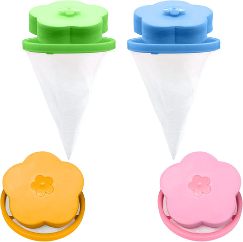 Lint Catcher for Laundry, Pet Hair Remover, Reusable Household Hair Filter Washer Lint Trap Net Pouch 4 Pieces