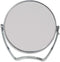 WMugthome Portable Round Makeup Mirror - Two-Sided 4-In/6-in with Handle, 1X and 3X Magnification, Silver