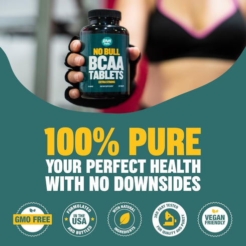 BCAA Tablets 1000 mg, 120 Pills - Branched Chain Amino Acids Supplement for Muscle Recovery & Energy