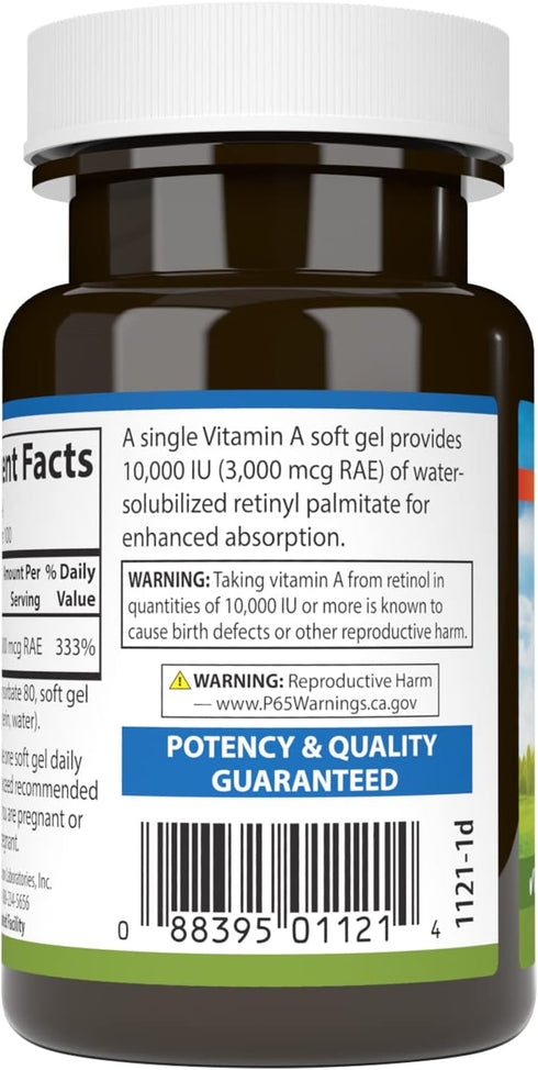 Carlson - Vitamin A Solubilized - 10000 IU (3000 mcg RAE), 100 Softgels