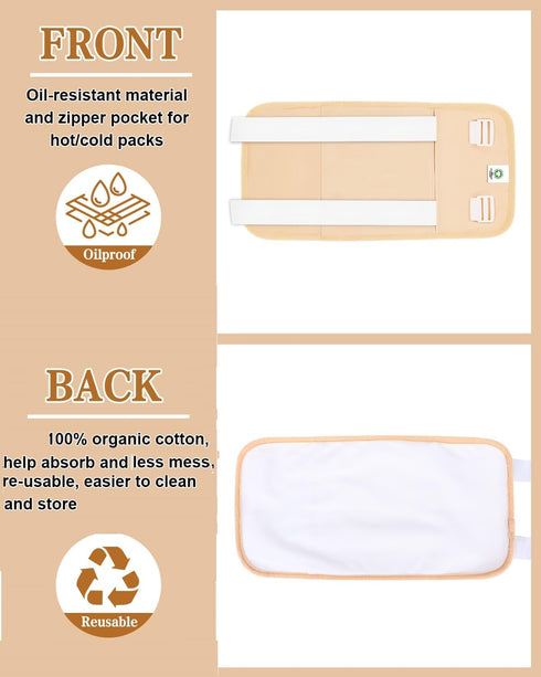 Packs Packs Castor Oil Wrap Organic Cotton - Castor Oil Organic Body Wraps for Entire Body Neck Stomach Waist Chest