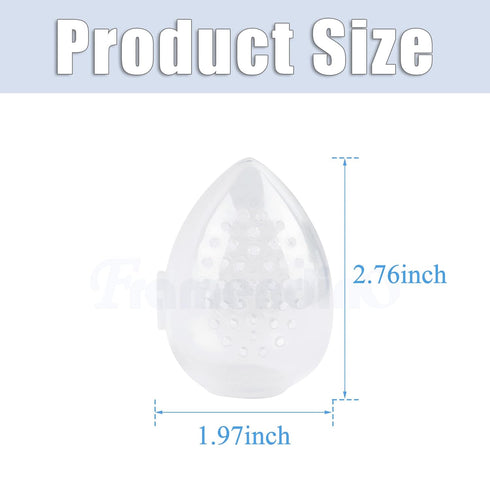 Framendino, 4 Pack Breathable Makeup Sponge Case Protective Plastic Beauty Sponge Container Makeup Blender Holder Cosmetic Egg Storage Cases for Women Girls Travel Clear Teardrop-Shaped