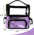 Makeup Brush Case, Clear Makeup Bags with Multiple Pockets, Waterproof Travel Organizer with Removable Dividers, Purple