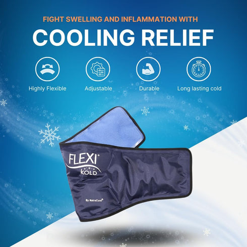 FlexiKold Neck Ice Pack Wrap with Straps – Reusable Flexible Neck Pain Relief Cooling Wraps