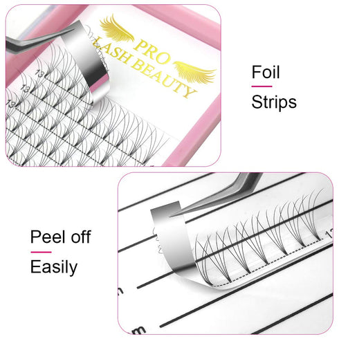 Premade Fans Eyelash Extensions, 4D 6D 8D Short Stem Volume Lash Extensions, Pre-made Lash Fans C D Curl 9-15 MIX