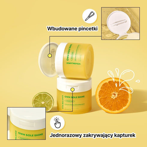 EUNYUL Vita Balance Own Sole Shine Toner Pad 70 Pads 6.43 fl. oz. Vitamin C Toner Pads Korean Skincare