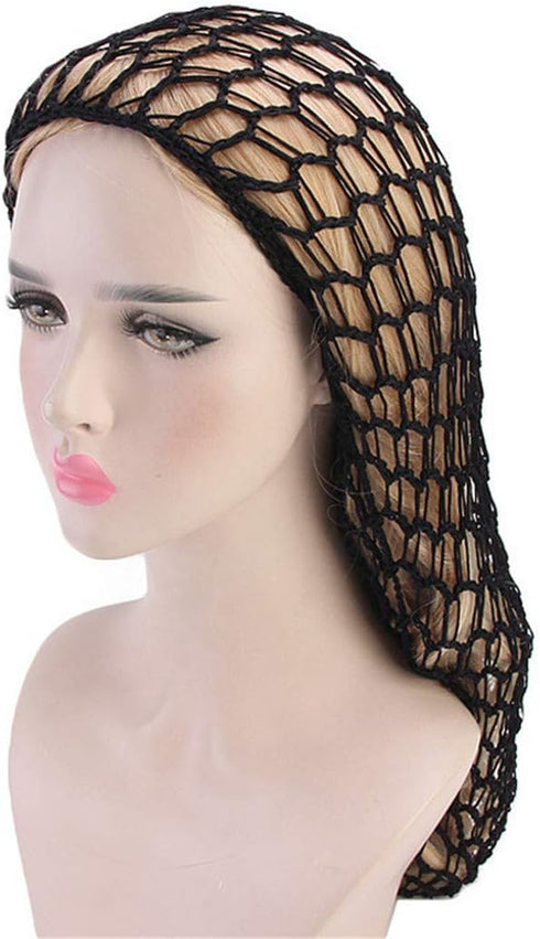 Qianmome Women Soft Rayon Snood Hat, Crocheted Hair Net Cap in Mixed Colors