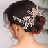 Wedding Rose Gold Rhinestone Crystal Flower Hair Comb, Bridal Headpiece for Women and Girls