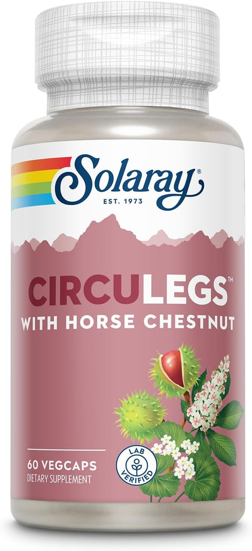 SOLARAY CircuLegs with Horse Chestnut Extract, 30 Serv, 60 VegCaps - Circulation Support