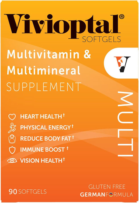 BOMUCA Vivioptal Multi Multivitamin & Multimineral Supplement, 90 Softgels, Gluten Free