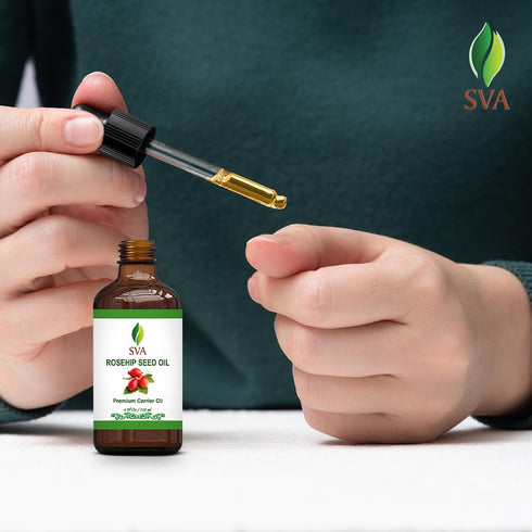 SVA Rosehip Seed Oil - 4 Fl Oz, 100% Natural & Cold Pressed Carrier Oil for Face, Skin Care, Hair Care