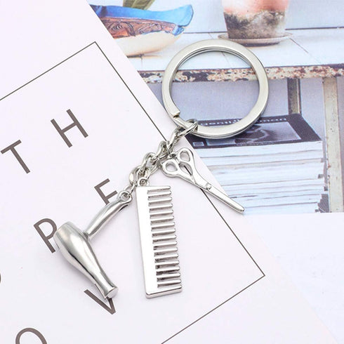 PHAETON 20PCS Hairdresser Hair Dryer, Scissor, Comb Charm Pendant Keychain, Perfect Gift for Salon Owner or Hair Stylist
