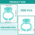 Pretty 100PCS Glue Rings for Eyelash Extensions - Lash Glue Holder, Volume Lash Rings, Fanning Cup, Green