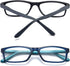 Reading Glasses, Blue Light Blocking for Men Women, Rectangular Frame Computer Readers with Spring Hinge