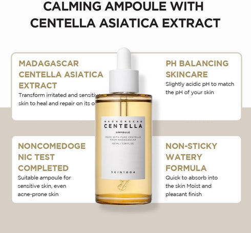 SKIN1004 Madagascar Centella Asiatica Ampoule Facial Serum - 1.85 fl. oz, 55ml, Soothes Acne Prone Sensitive Skin