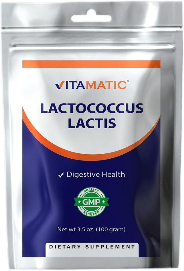 Vitamatic Lactococcus Lactis Probiotic Powder, Digestive Health Support, 100 Gram (3.5 OZ), 100 Servings