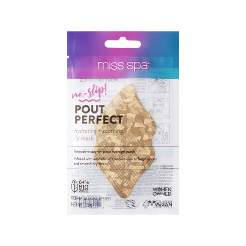 MISS SPA Hydrating Lip Mask, 4 Pack - Soothing Gold Hydrogel Lip Patch, Moisturizing Anti-Aging Skin Care