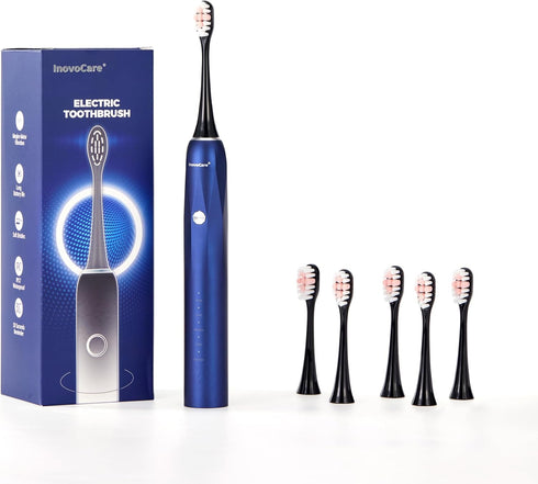 InovoCare Sonic Electric Toothbrush for Adults, 5 Modes (Whitening/Clean/Sensitive/Polish/Massage), IPX7 Waterproof, 30-Day Battery