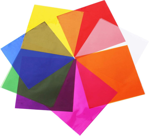 Morepack Cellophane Sheets, 120 Pcs 7.5x7.5 Inches Colored Wrap for DIY Arts Crafts Decoration