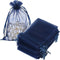 HRX Package 100pcs Organza Gift Bags Navy Blue, 4 x 6 inch Mesh Jewelry Pouches for Small Sample Christmas Candy