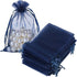 HRX Package 100pcs Organza Gift Bags Navy Blue, 4 x 6 inch Mesh Jewelry Pouches for Small Sample Christmas Candy