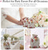 24 Pack Rose Double Drawstring Burlap Bags - 5.5"x 4" Reusable Linen Gift Pouches for Wedding Party