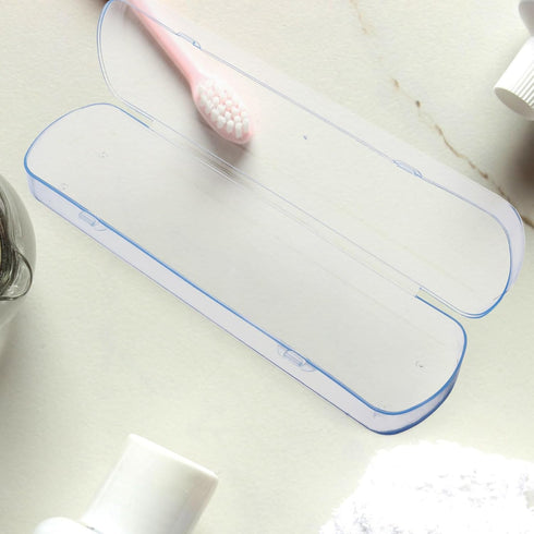Cabilock Large Case Organizer Toothpaste Blue, Portable Storage Plastic Case Holder for Camping Toothbrush
