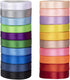 LIUYAXI Double Faced Rainbow Satin Ribbon, 3/8" Wide 5 Yard/Roll, 20 Rolls 100 Yards for Gift Wrapping and Crafts
