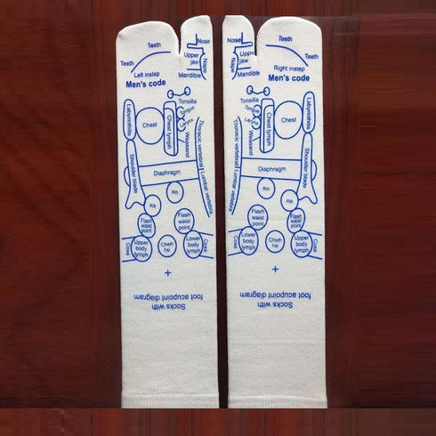 A Pair Reflexology Socks Set: Acupressure Foot Massage Socks with Trigger Point Massage Tool for Pain Relief