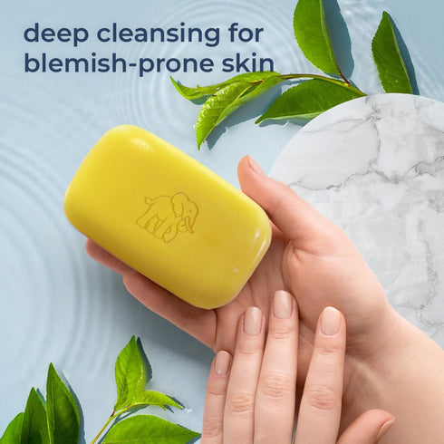 Natural Elephant Dead Sea Sulfur Soap 4.4 oz - Face and Body Cleanser Bar for All Skin Types, 2 Pack