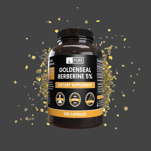PURE ORIGINAL INGREDIENTS Goldenseal Berberine - No Magnesium or Rice Fillers, Always Pure, Lab Verified (365 Count)