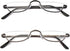 KoKoBin Half Reading Glasses, 2 Pairs Half Rim Metal Frame Glasses for Men and Women, Black+Gunmetal 2.25