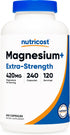 Nutricost Magnesium+ Extra Strength 420mg, 240 Capsules - 120 Servings of Magnesium Oxide and Glycinate - Non-GMO,