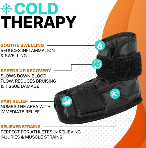Hot/Cold Gel Wrap for Foot & Ankle Pain Relief - Compression Ankle Ice Pack Wrap, Large