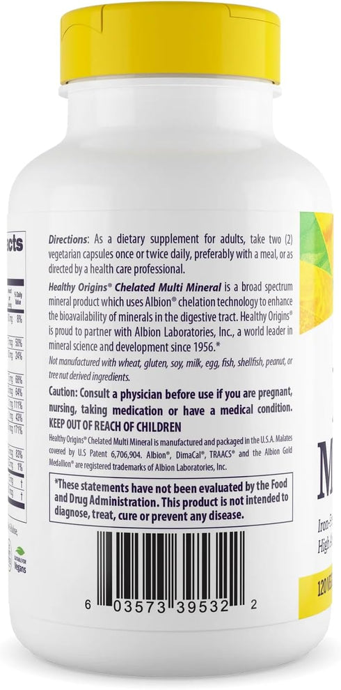 Healthy Origins Chelated Multi Mineral (Bioavailable, Non-GMO, Gluten Free, Albion Minerals) 240 Veggie Caps