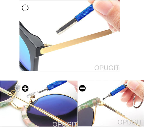 OPUGIT 5 4 1 Set,Sunglass Hex(5 Pcs Eyeglass Screwdriver Repair Kit Precision in Mini Screwdrivers Watch Toy Repair