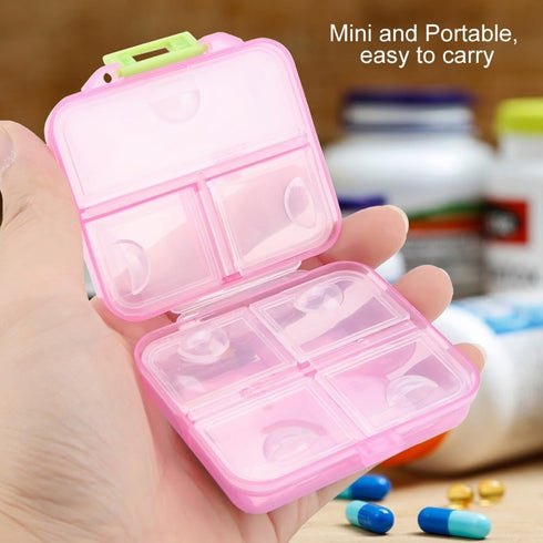 MOPFOL 7 Grids Weekly Pills Organizer - Portable Medicines Case for Travel, Leak-Proof Compartments with Secure