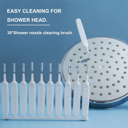 30pcs Shower Nozzle Cleaning Brush, Anti-Clogging for Shower Head Cleaning with Nylon Bristle Non-Slip Handle by Alnorte