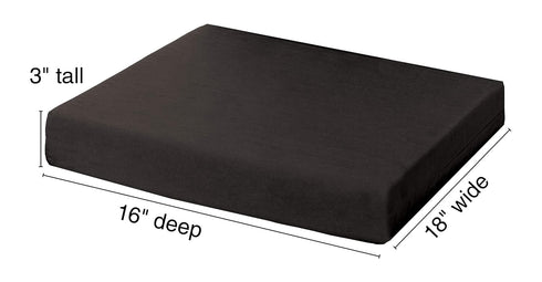 1 18" 16" 3" Essential Medical Supply Rehab Foam Seat Cushion - Denser Cushion for Office Chairs, Wheelchairs, and More