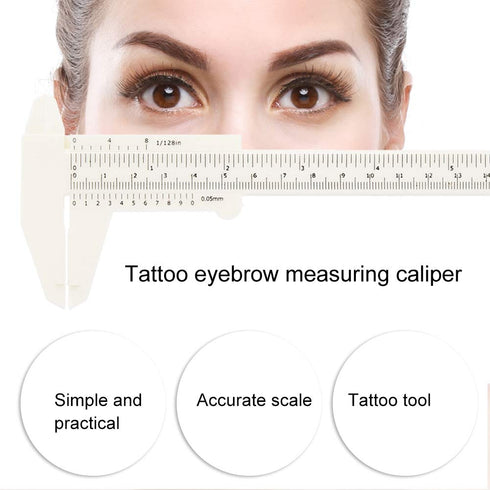 Eyebrow Tattoo Ruler, 8 Types Adjustable Microblading Measuring Ruler for Beginners or Professionals