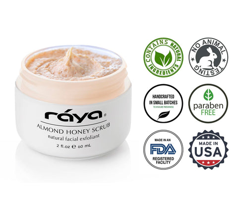 RAYA Almond Honey Facial Scrub (106), Natural Exfoliating Facial Scrub for Glowing Complexion