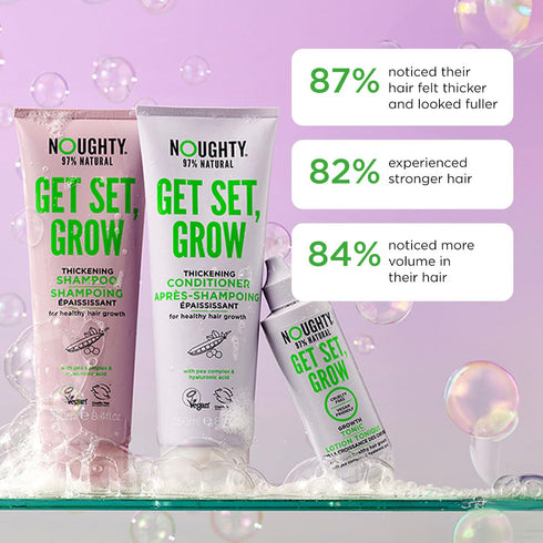Noughty 97% Natural Get Set Grow Hair Thickening Conditioner, 250ml, Stimulate Roots and Promote Hair Growth