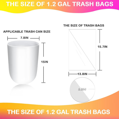 Homifest 1.2 60 Count Gallon Drawstring Trash Bags, White