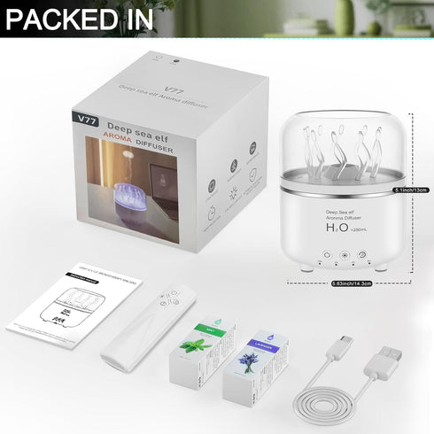 Mor bou 280ml Machine,7-Color Morbou Essential Oil Diffuser with Jellyfish Spray & Sea Anemone Rotation, Ultrasonic
