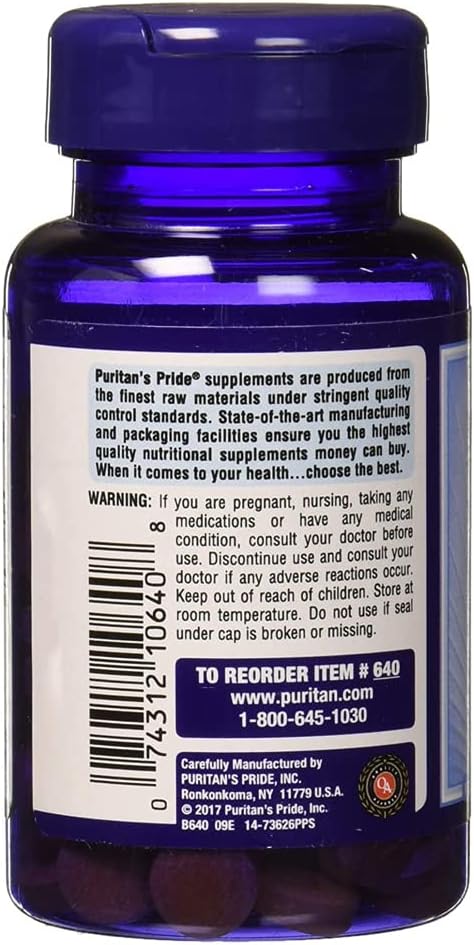 Vitamin B-2 100 Mg Tablets, 100 Count by Puritans Pride