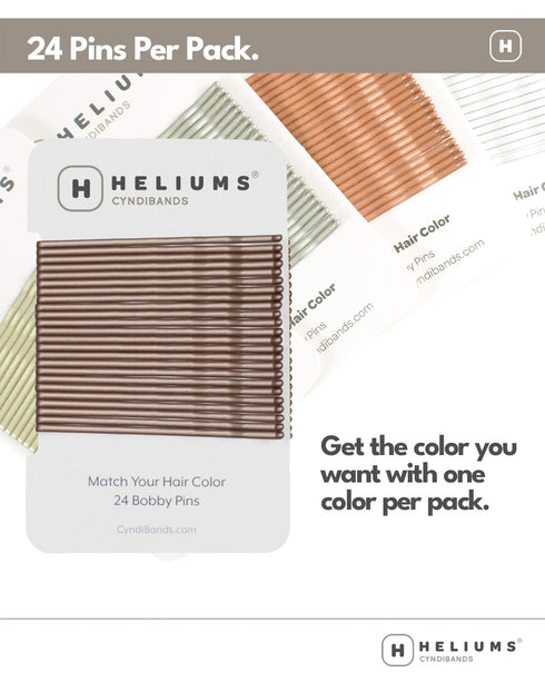 Heliums Large Bobby Pins - 24 Pack Extra Long Wavy Hair Pins - Silver Gray - 2.5 Inch