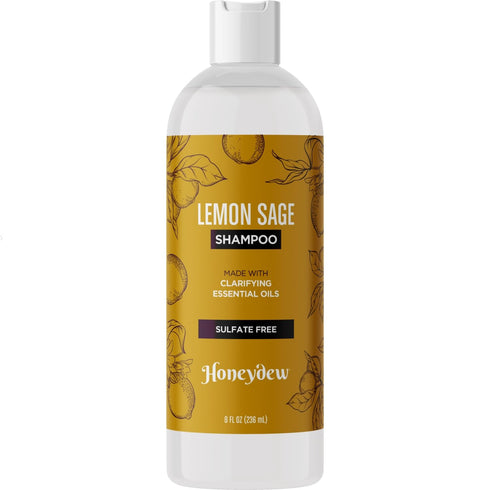 Lemon Sage Shampoo for Oily Hair - Sulfate Free Clarifying Shampoo with Keratin and Tea Tree Oil